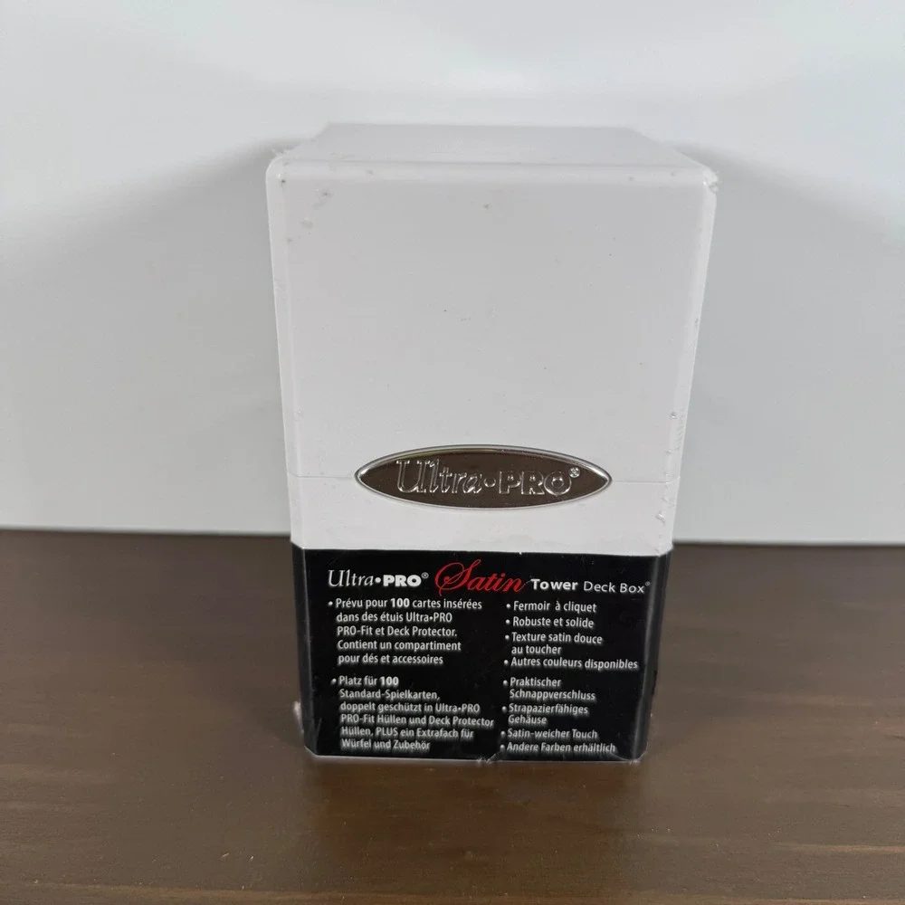 Ultra Pro Satin Tower Deck Box 100+ Card Storage Dice Tray White New Sealed